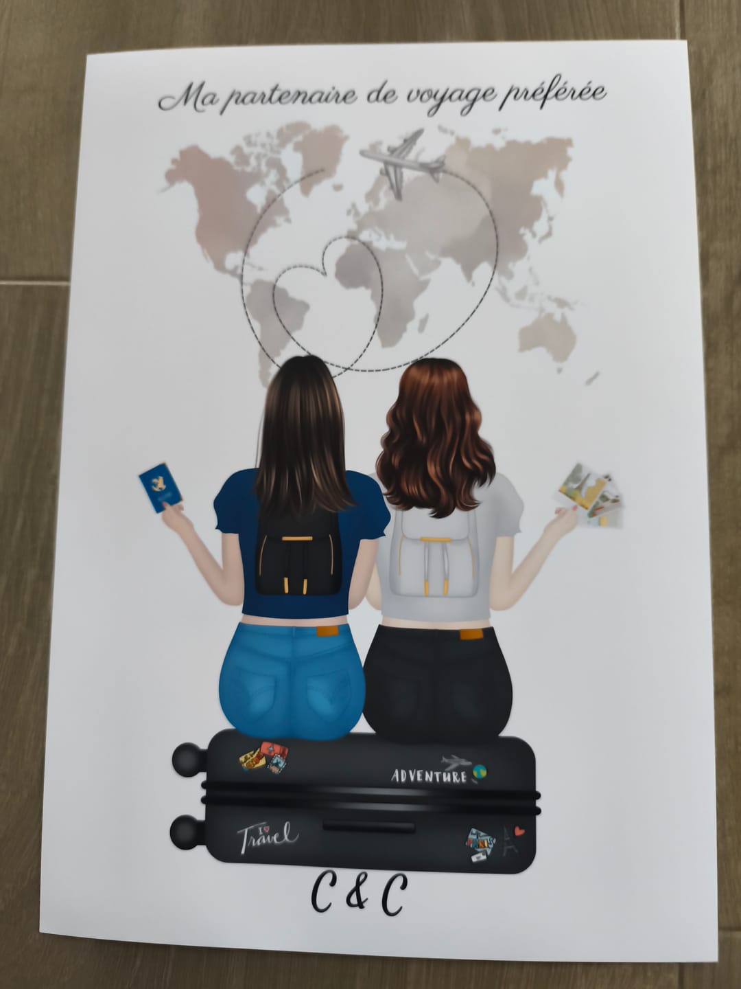Customer photo review of Affiche Personnalisée - Meilleure Amie Voyage