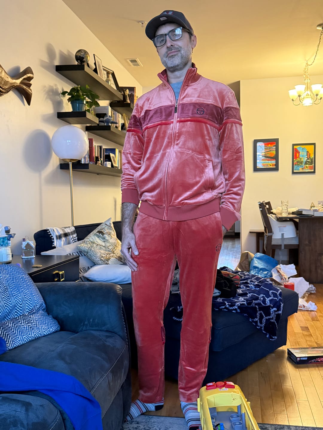 Customer photo review of Damarindo Velour Track Pant- Hot Sauce