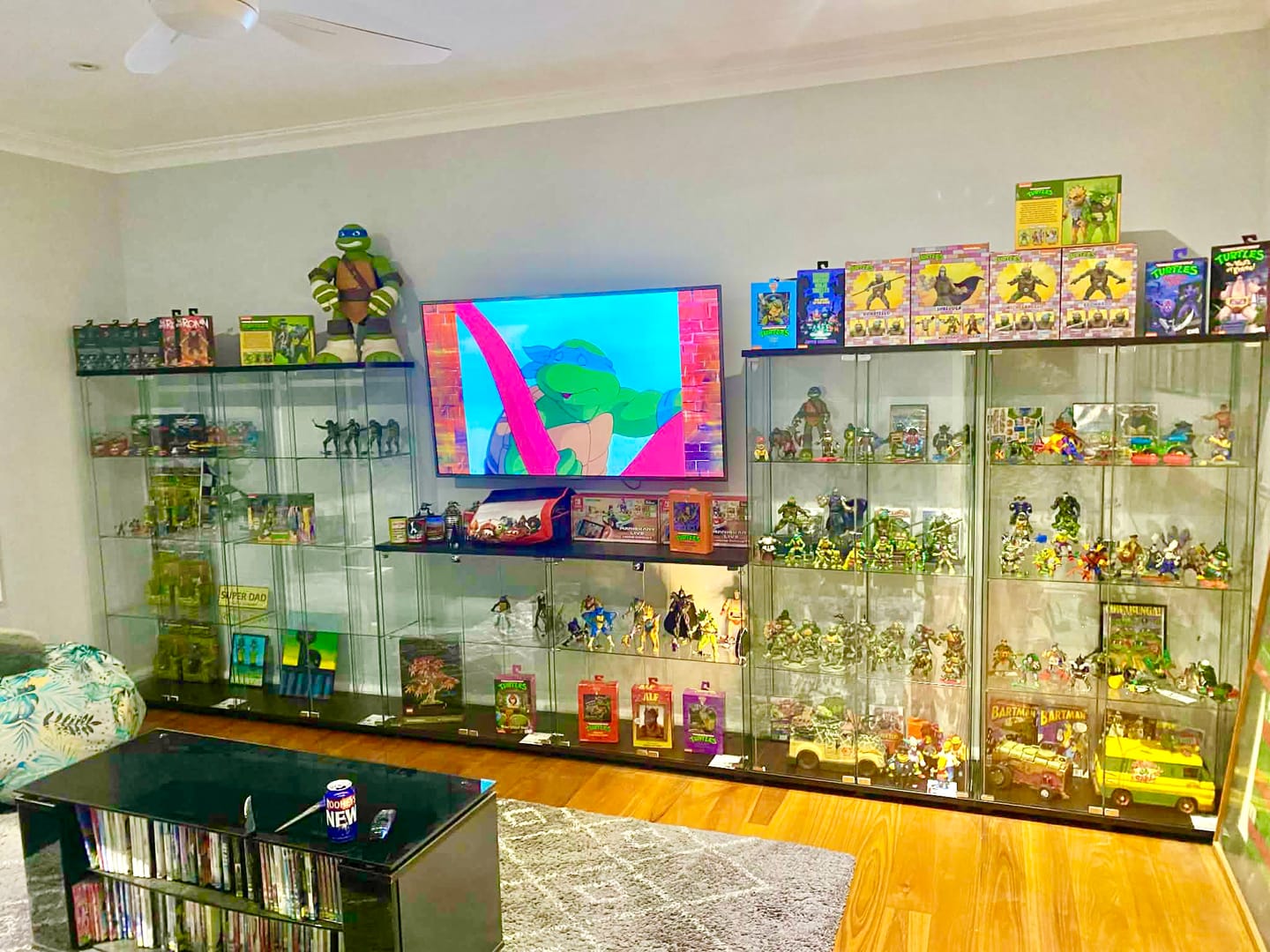 Customer photo review of Glass Display Cabinet Collections Storage 2 Tier Shelf 2 door With Lock