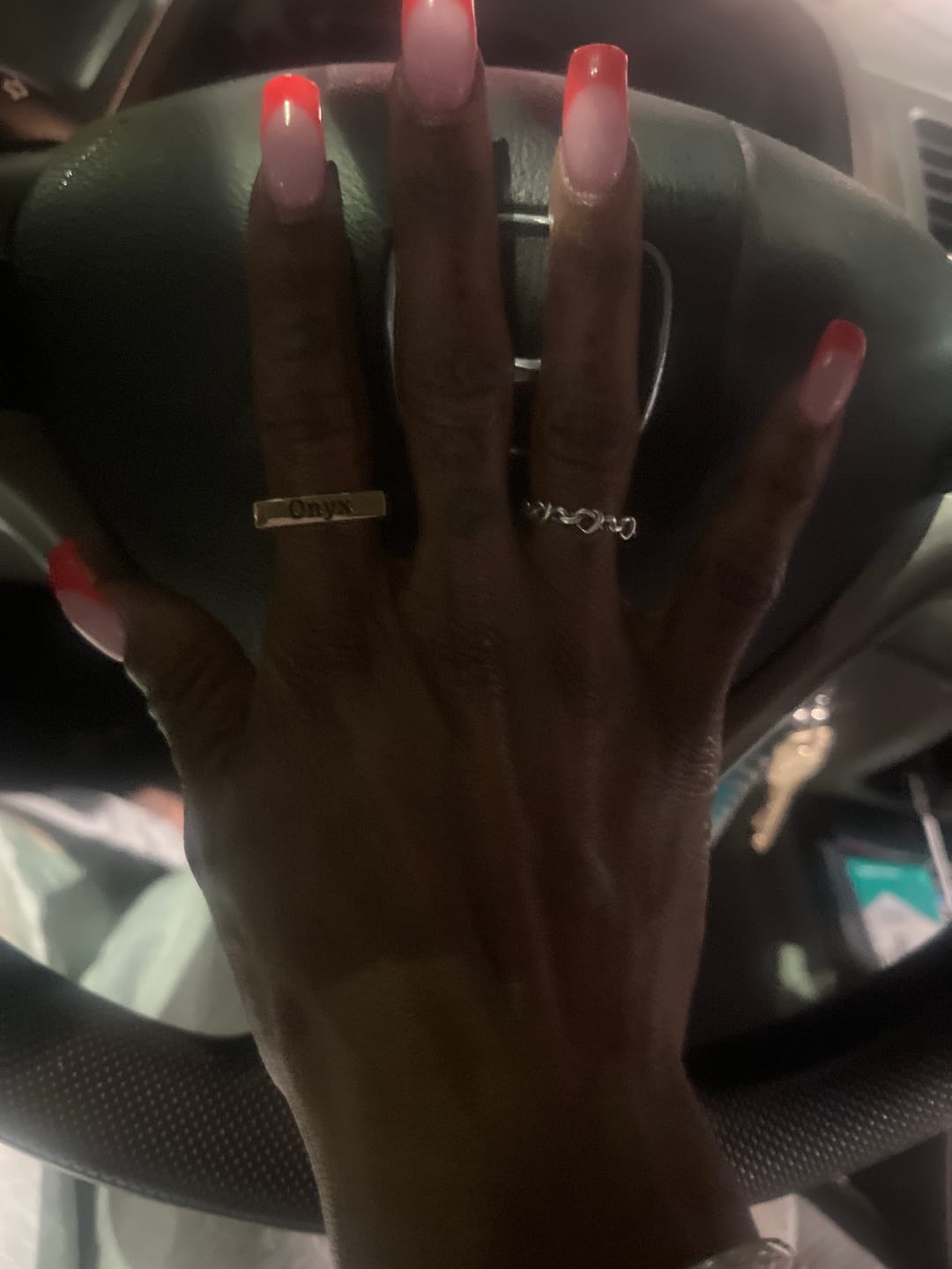 Customer photo review of Engraved Name Ring