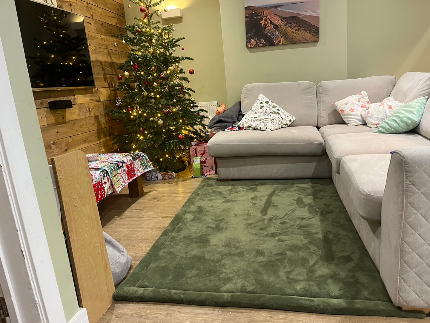 Customer photo review of Olive Green Play Mat