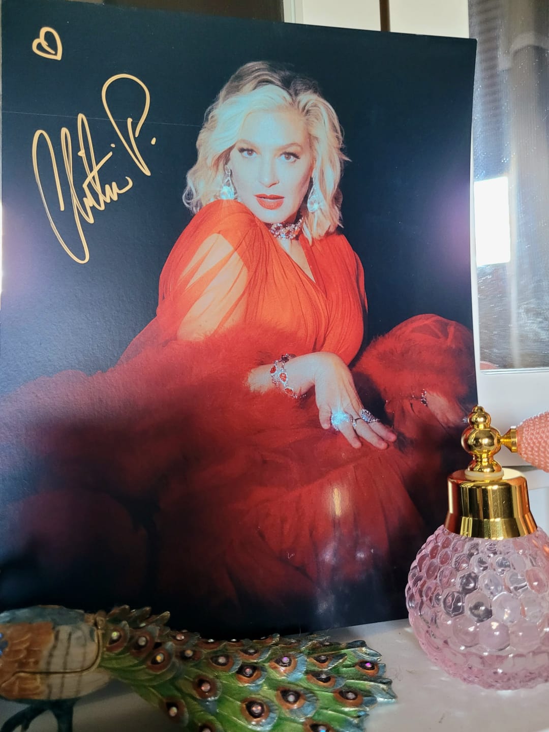 Customer photo review of Autographed Christina P. Glamour 8x10