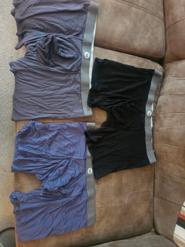 Customer photo review of Modal 7in Boxer Briefs No Fly 3pk Black/Dark Gray/Navy