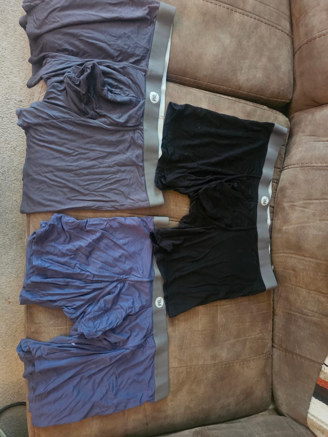 Customer photo review of Modal 7in Boxer Briefs No Fly 3pk Black/Dark Gray/Navy