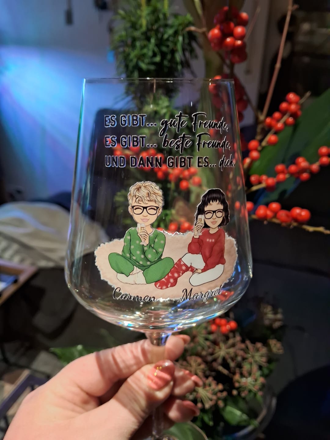 Customer photo review of Herzensmenschen - Personalisiertes Weinglas