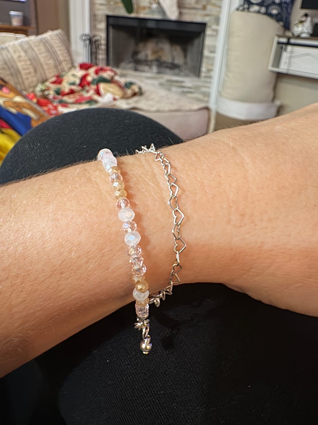 Customer photo review of Pink Sand Bracelet (3mm Beads)