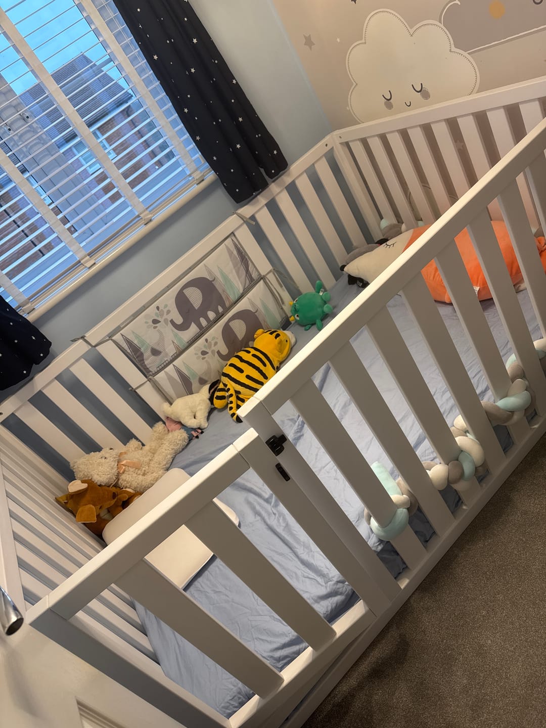 Customer photo review of High Sided Toddler Floor Bed