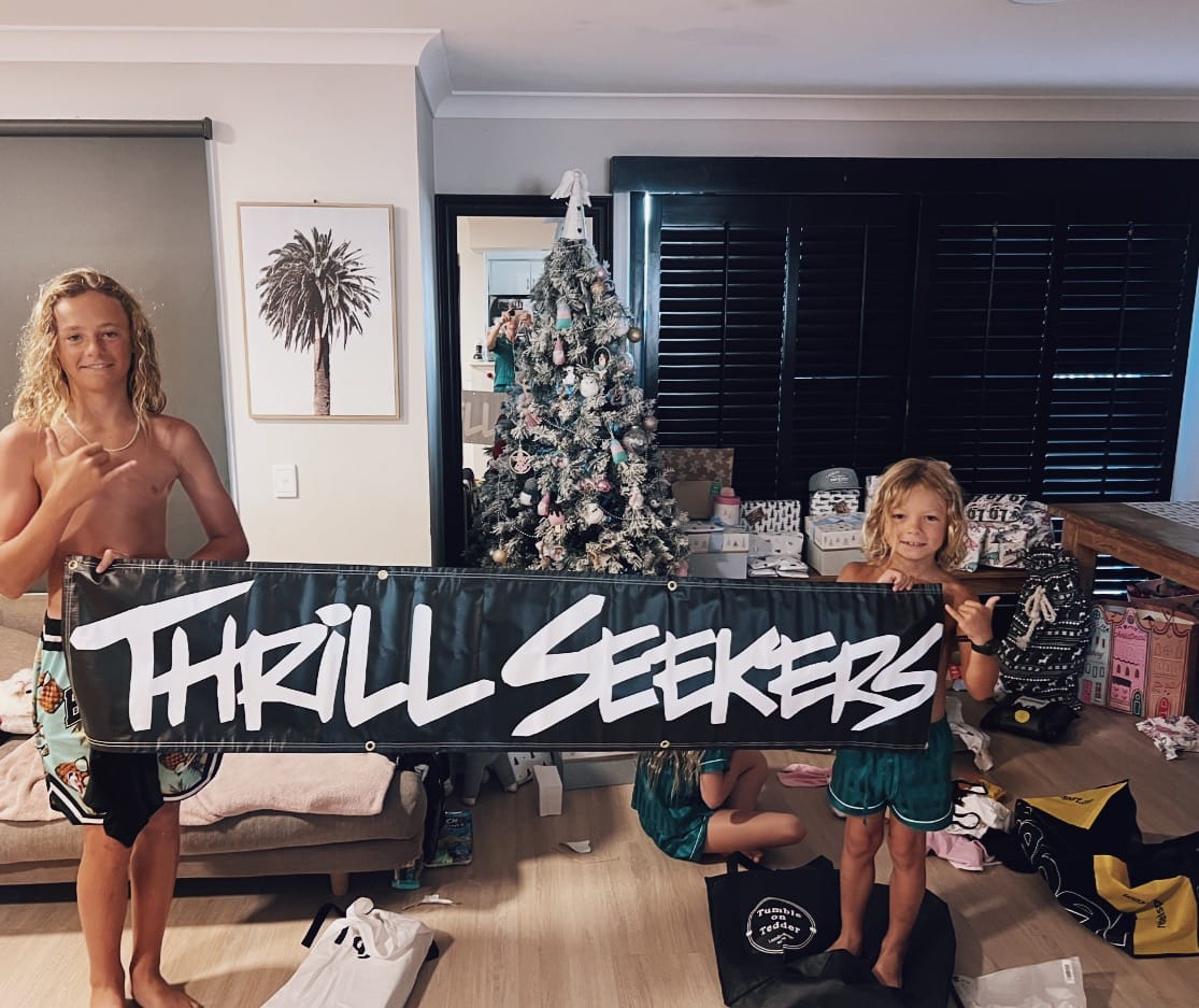 Customer photo review of 6' Thrill Seekers Logo Banner