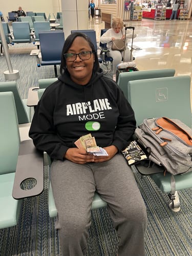 Customer photo review of Airplane Mode Unisex Black Hoodie