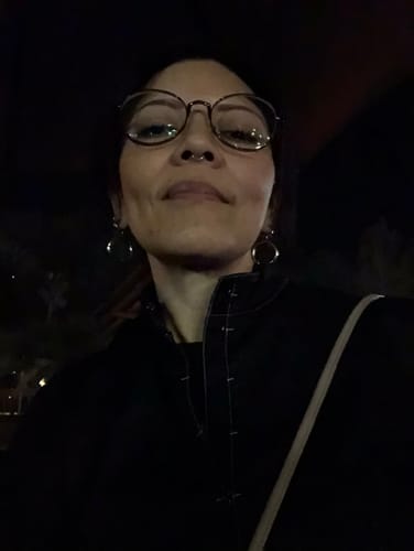 Customer photo review of Crescent Moon Earrings