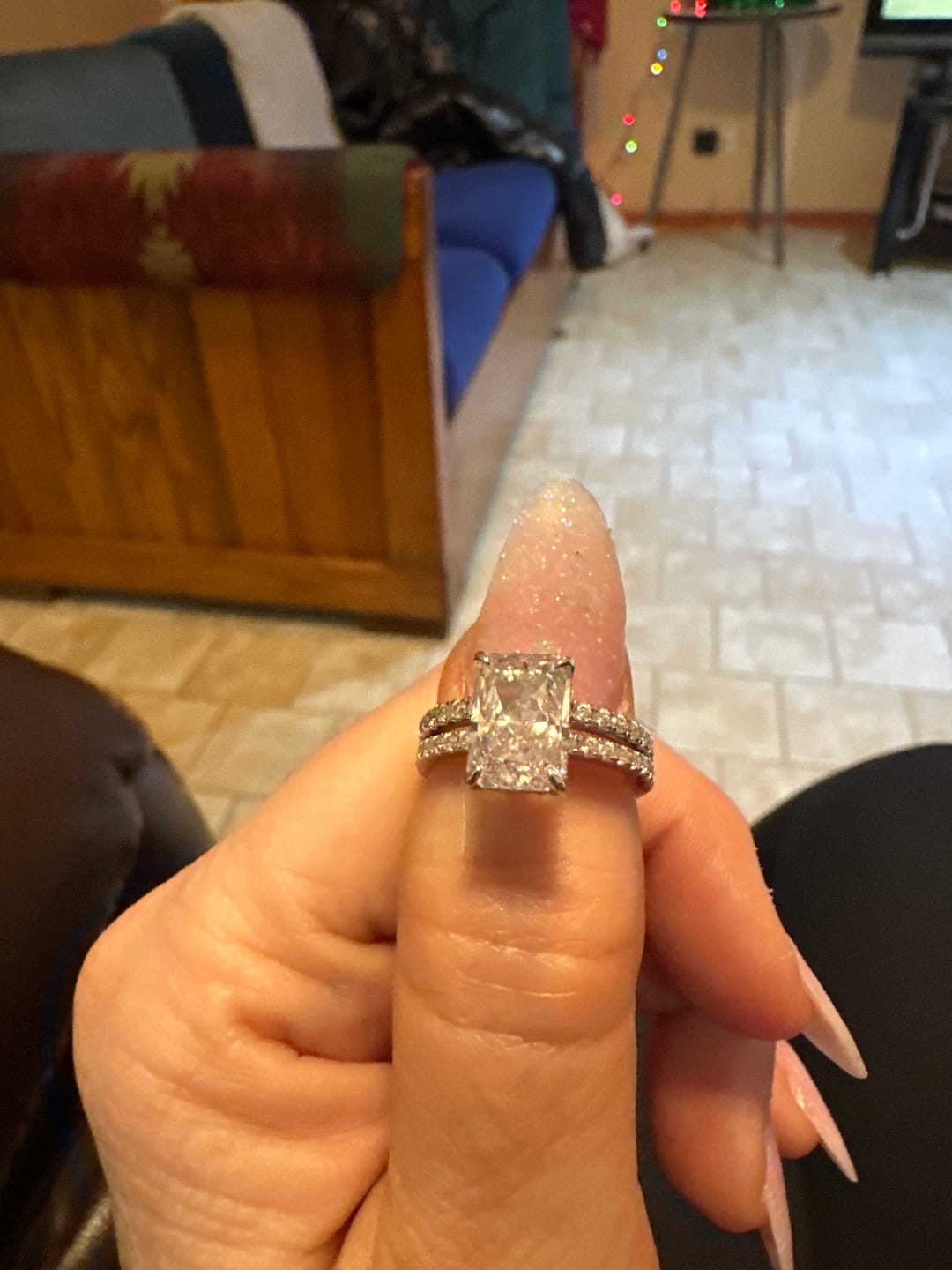 Customer photo review of S925 3.5 Carat Radiant Cut Wedding Ring Set In Sterling Silver Holiday Ring Gift For Women