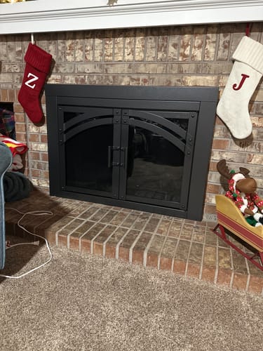 Customer photo review of Camden Natural Iron Masonry Fireplace Door | Standard Sizes | Sale