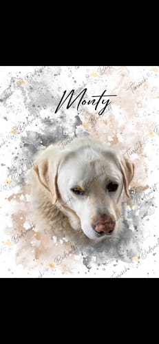 Customer photo review of Your Pet as Watercolor Portrait