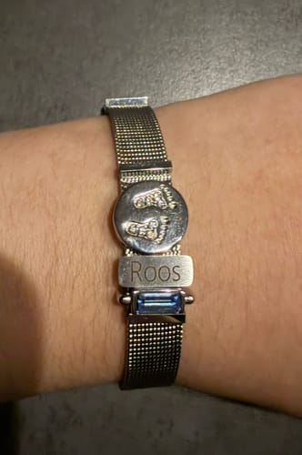 Customer photo review of Mesh charm birthstones silver