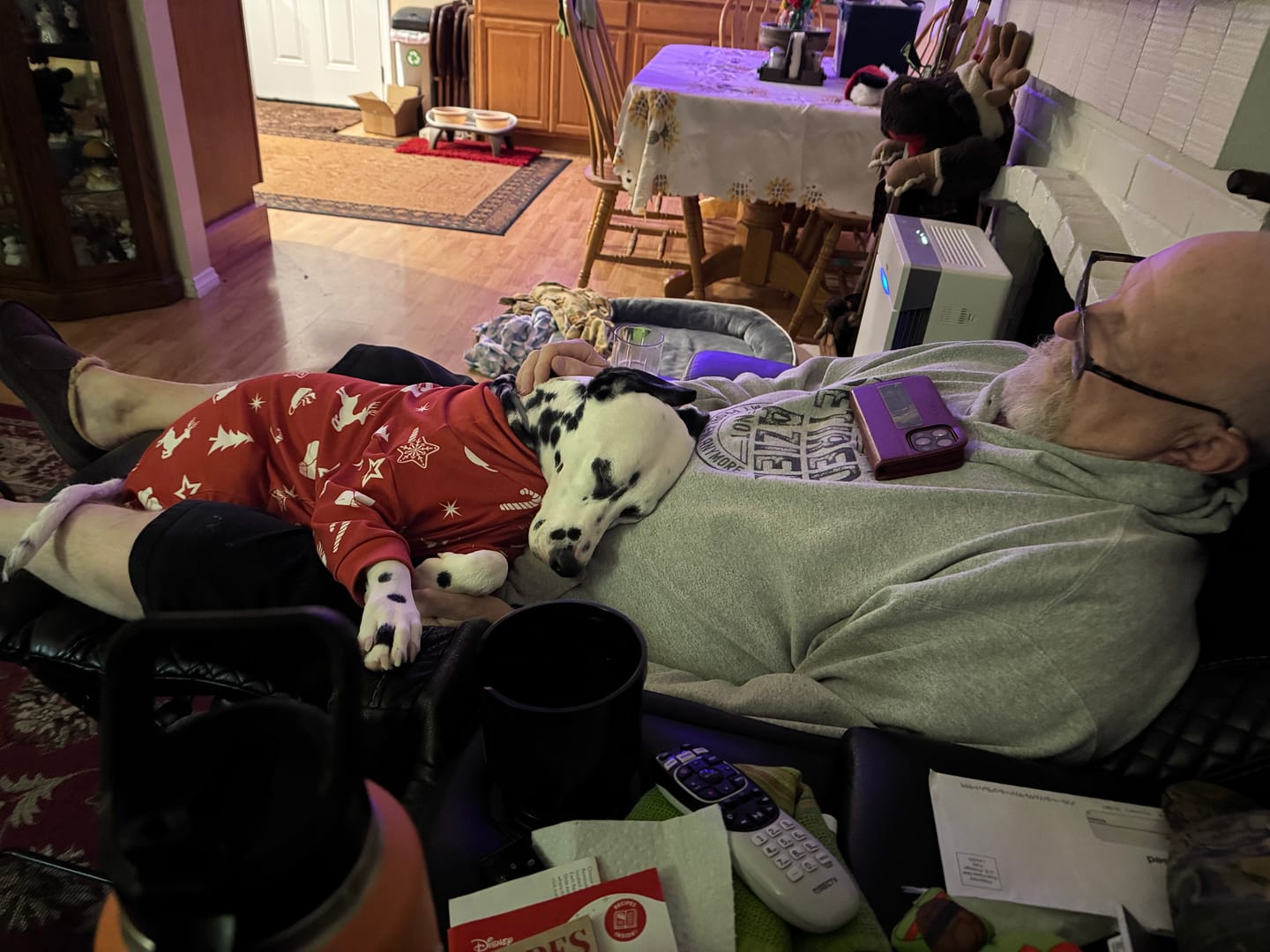Customer photo review of Dog Christmas Pajama - Red Cheer