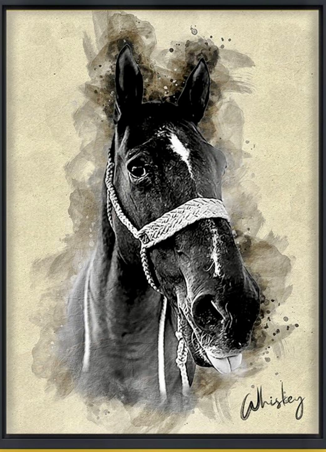 Customer photo review of Personalized Horse portrait