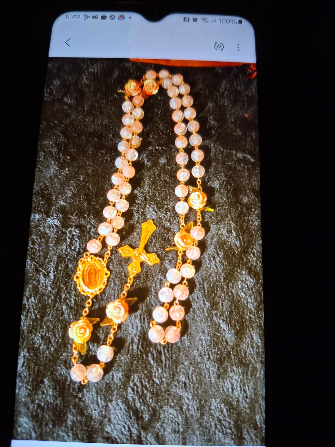 Customer photo review of FREE Today: Virgin Mary with Rose-Accented Rosary: Timeless Faith & Floral Faith Symbol