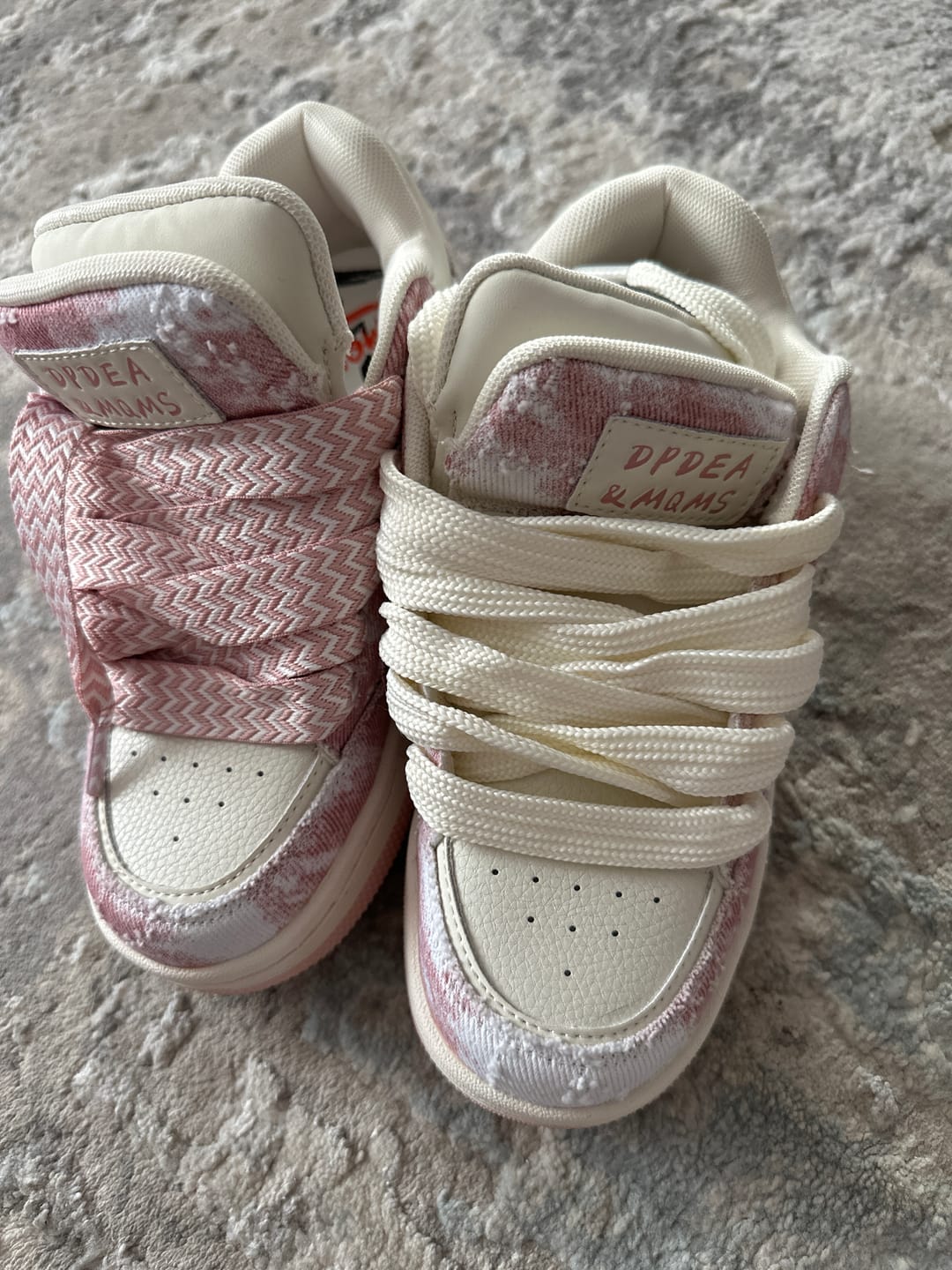 Customer photo review of Pink Double Tongue Sneakers