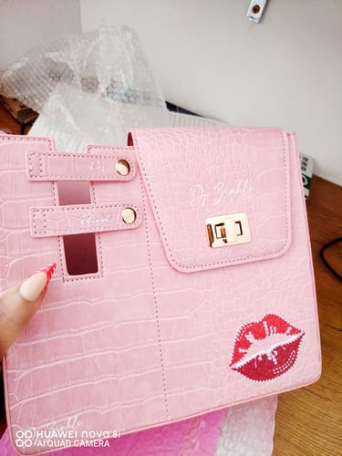 Customer photo review of Pink Tumbler Tote + Citrus Bestie Cup Combo– Zee Nation Fest Edition