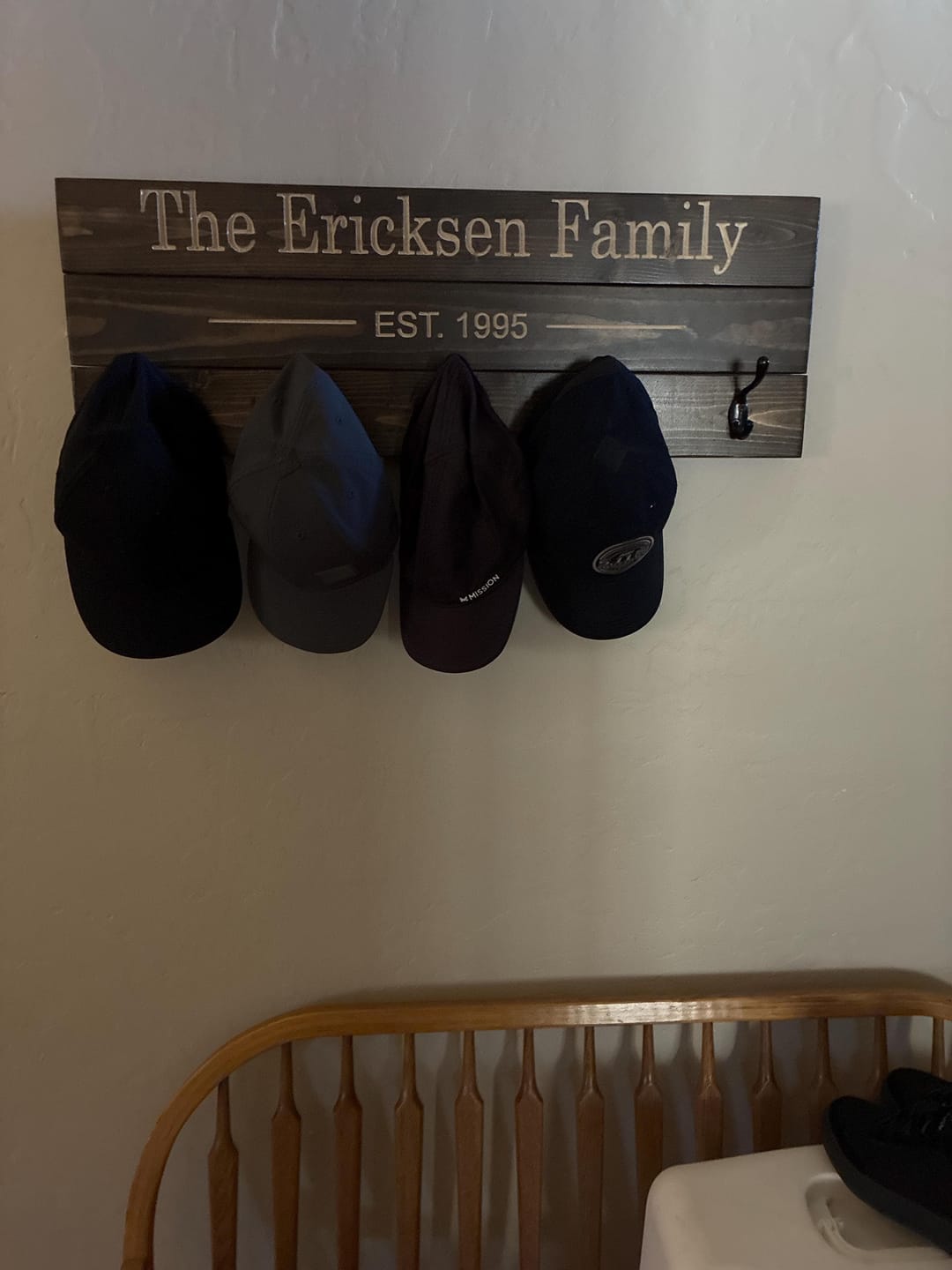 Customer photo review of Personalized Family Coat Rack - Light