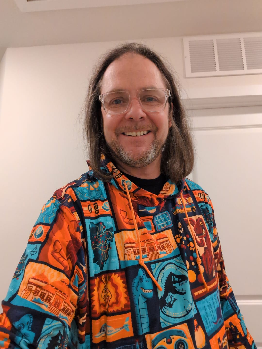 Customer photo review of Jurassic Park "Tiki Finds a Way" – Performance Hoodie