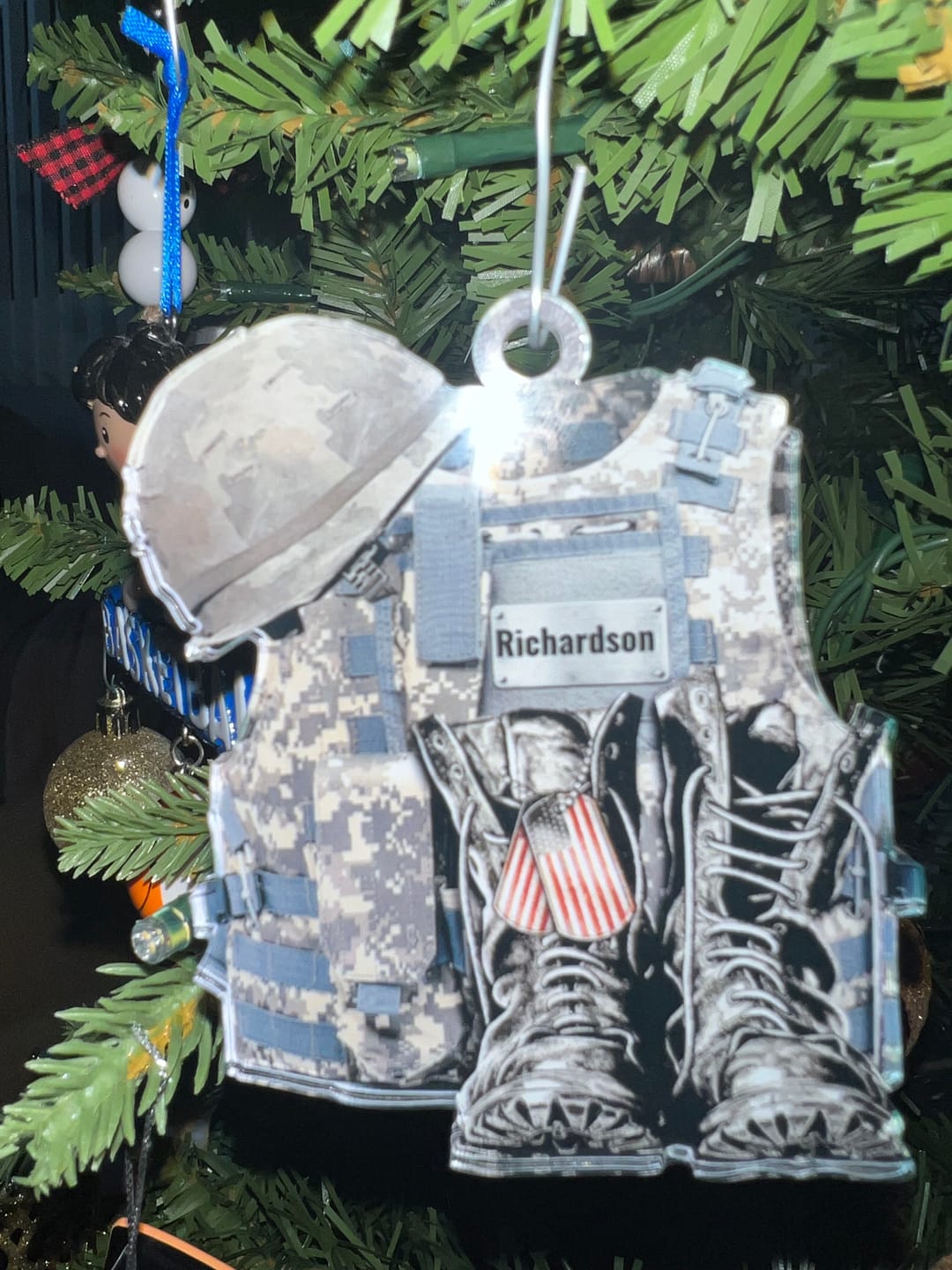 Customer photo review of Military Uniform - Boots & Hat - Personalized Flat Acrylic Ornament