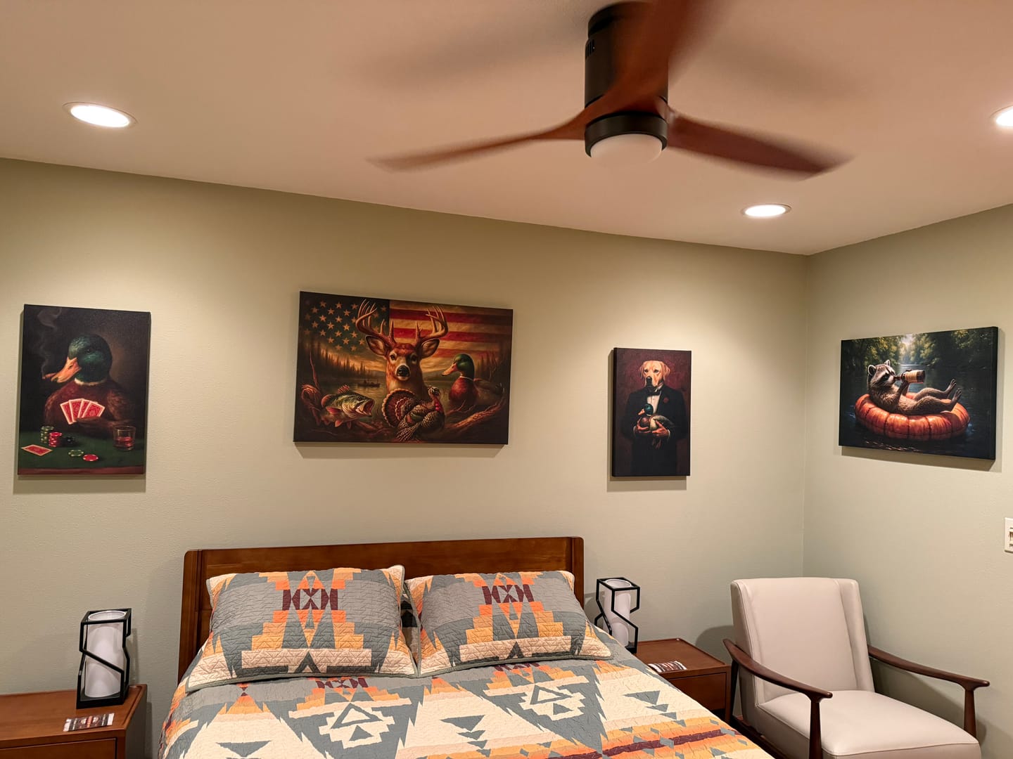 Customer photo review of Yellow Labrador Retriever Canvas Wall Art – Distinguished Dog in Tuxedo Holding Mallard Duck – Elegant Hunting Dog Portrait Decor