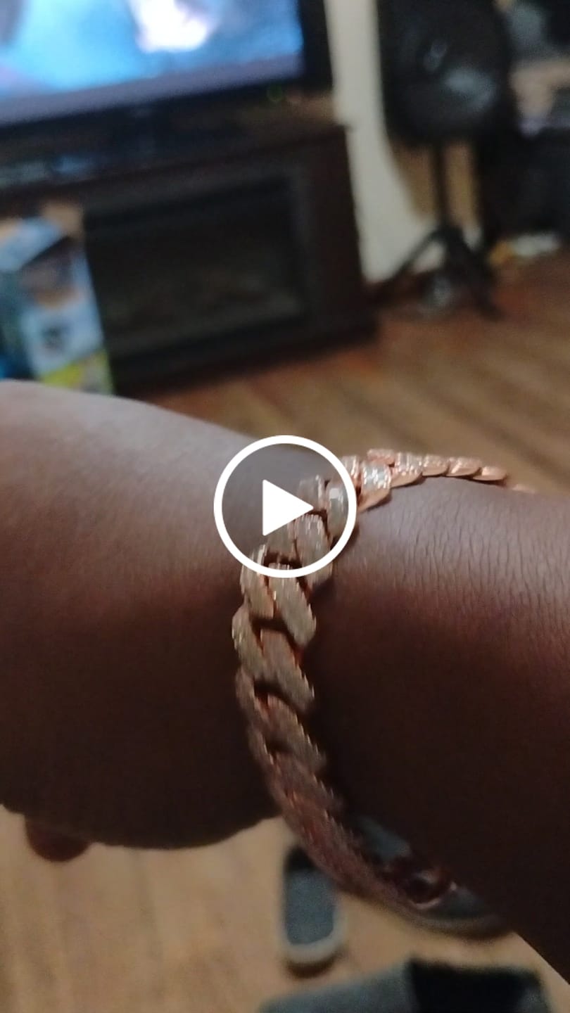 Customer video review of 12mm Iced Prong Cuban Link Bracelet