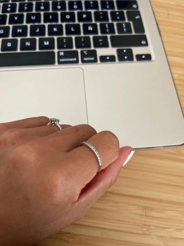 Customer photo review of 2mm Half Eternity Wedding Band
