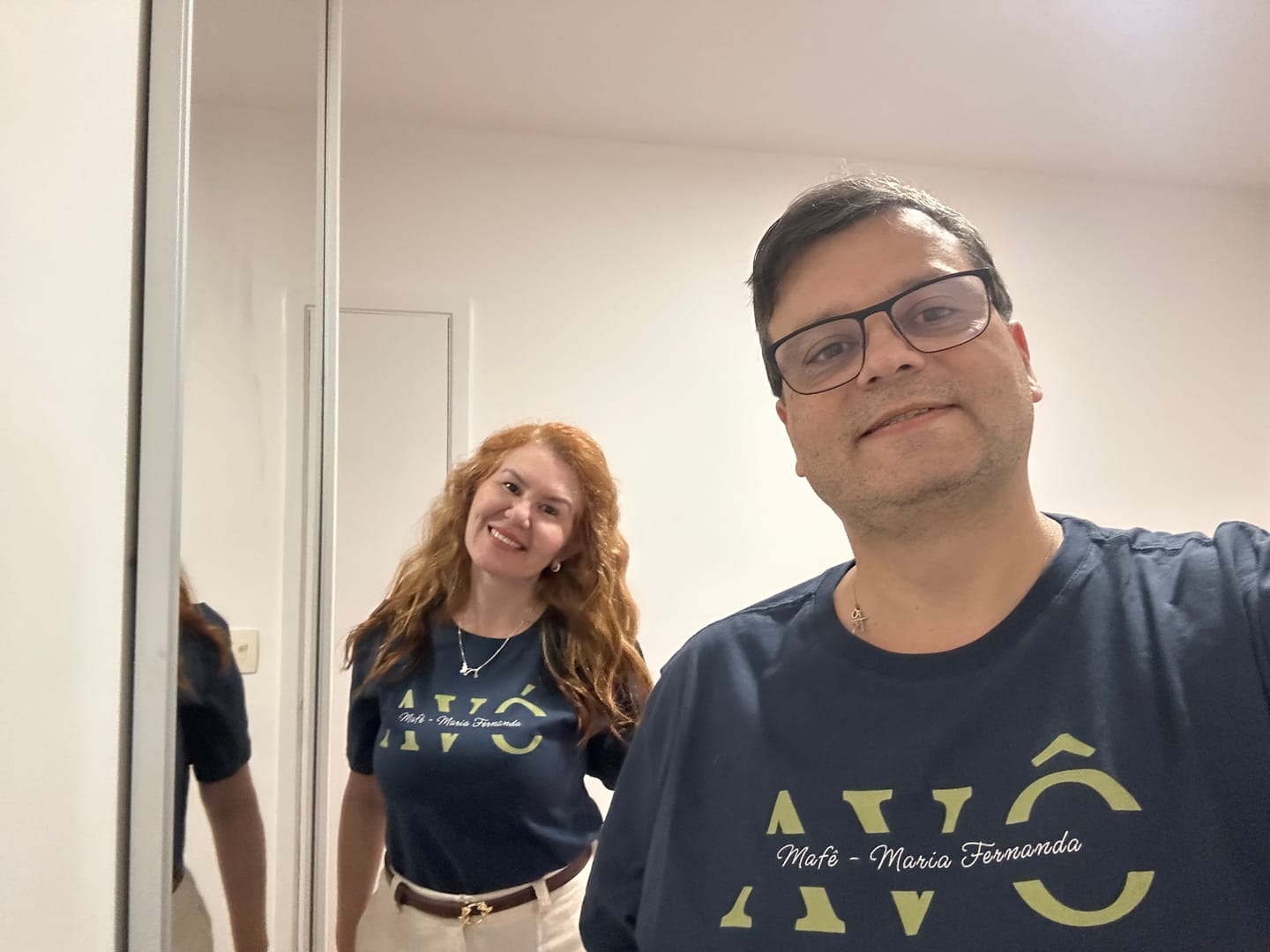 Customer photo review of Camiseta Personalizada MÃE / PAI E FILHOS - Algodão 100%