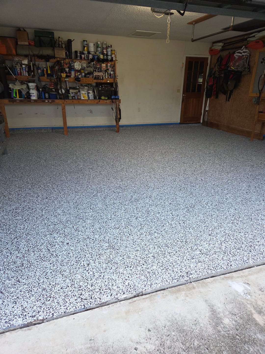 Customer photo review of Epoxy Floor Polymer Flakes - Torginol Collection