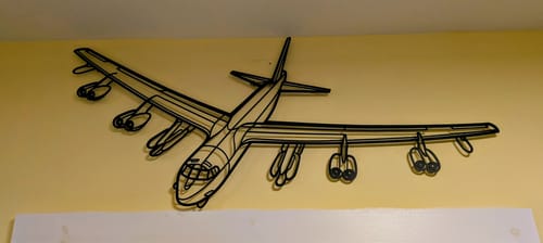 Customer photo review of B-52G Stratofortress Angle Silhouette Metal Wall Art