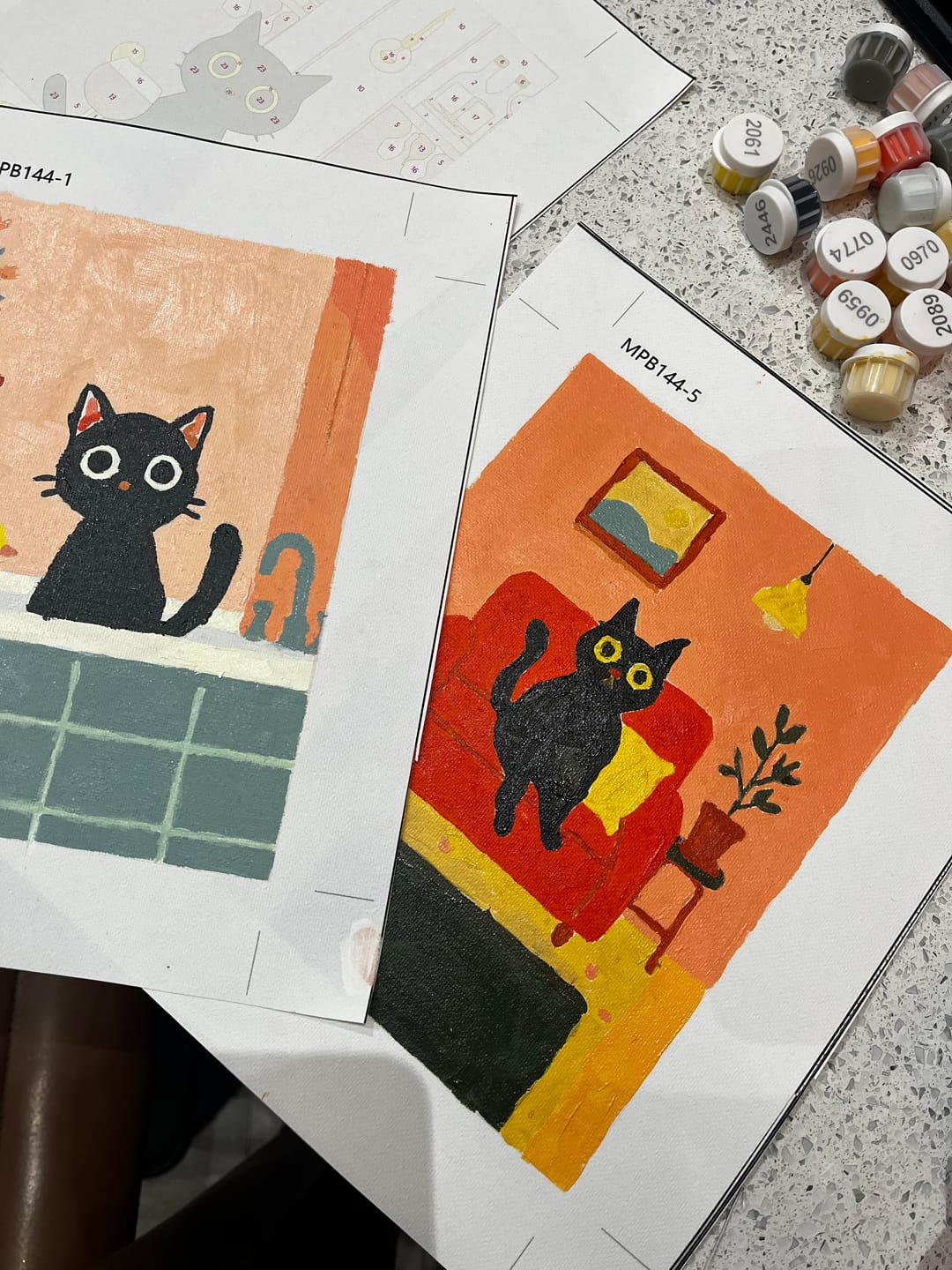Customer photo review of 6 Mini Paintings - The Black Cat Set
