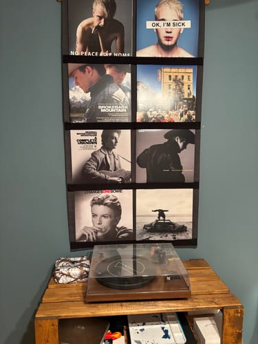 Customer photo review of 12" Vinyl Record Display Frame - LP Wall Storage