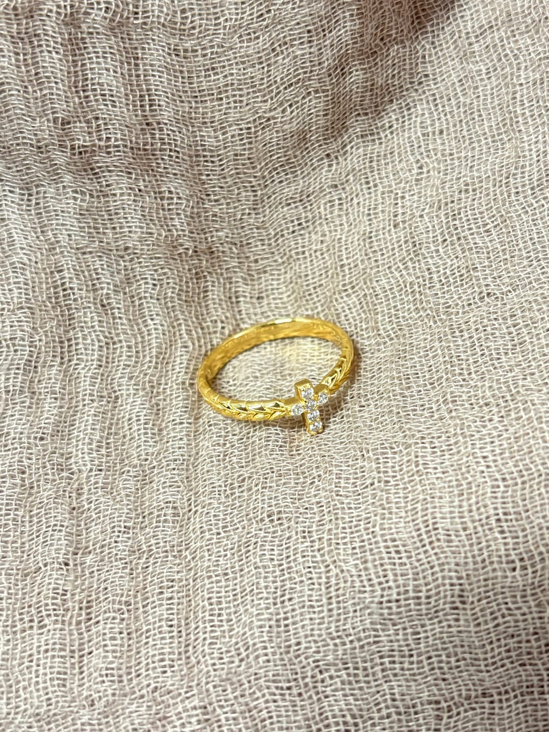 Customer photo review of Eternal Blessings Cross Ring