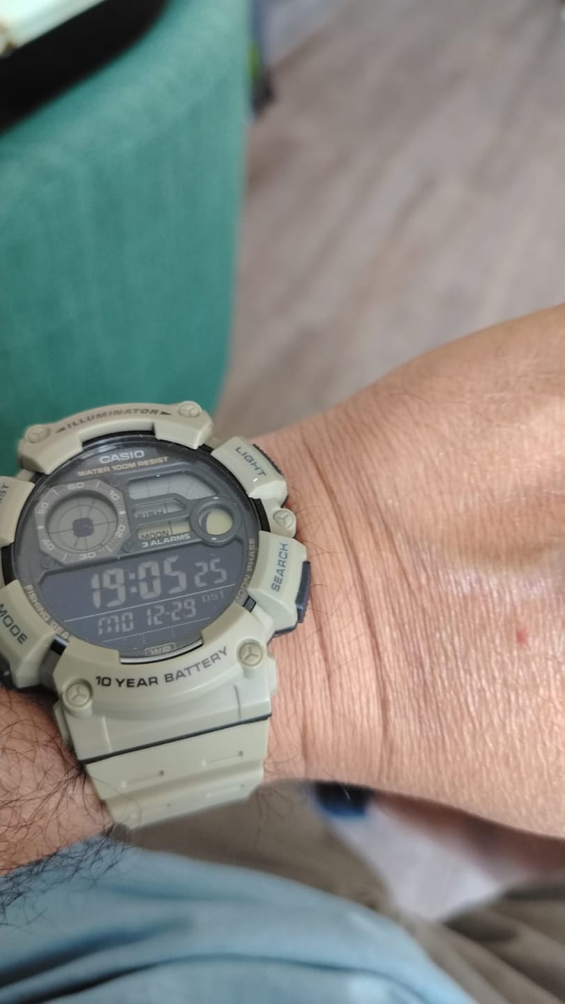 Customer photo review of Reloj Casio Vintage Fishing Gear WS-1500H-5BV Beige