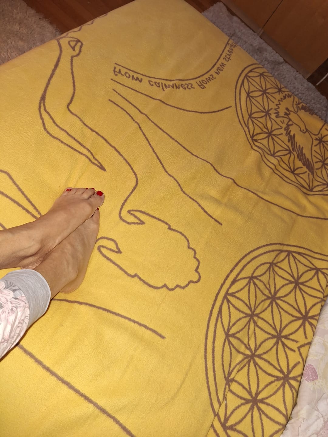 Customer photo review of Biobaumwolldecke Ruhe und Kraft, Farbe braun/gelb, Größe 150 x 220 cm, 100% Biobaumwolle, gots-zertifiziert