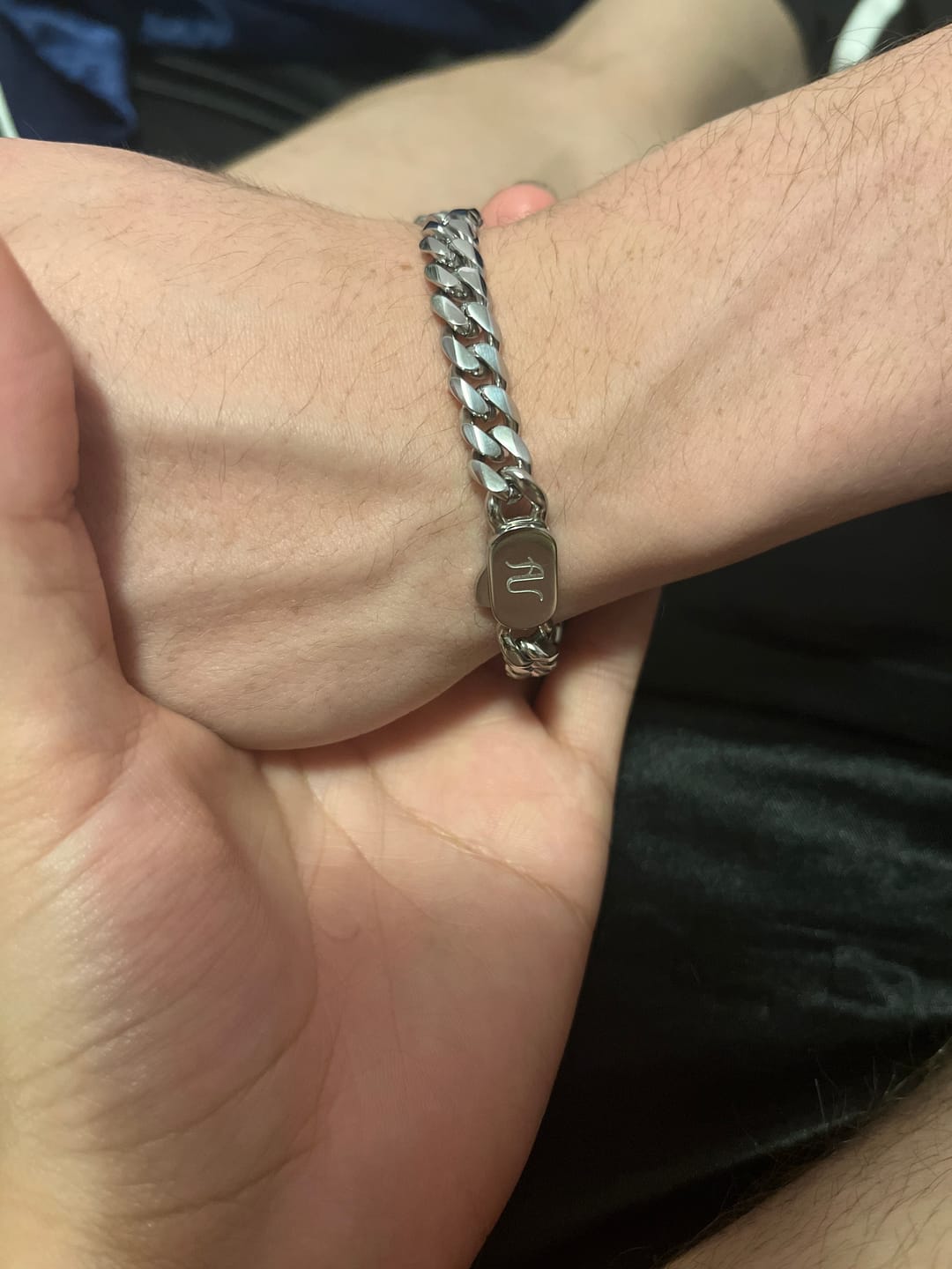 Customer photo review of Silver Bracelet for Men - 8 mm