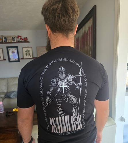 Customer photo review of ISAIAH 6:8 T-shirt