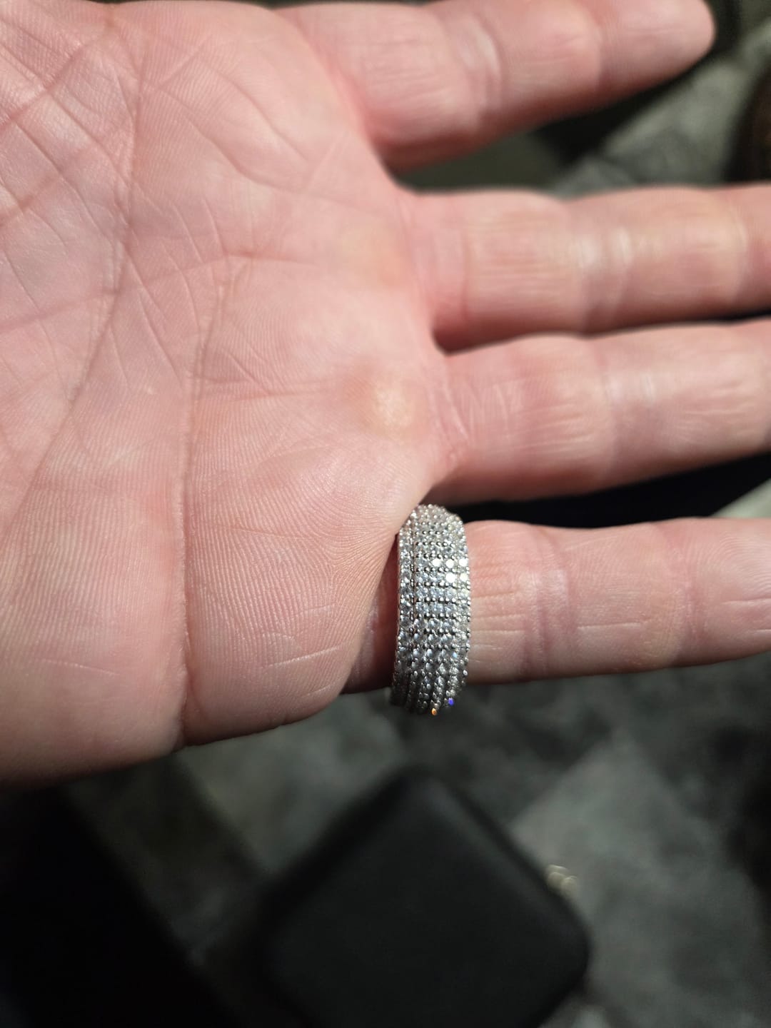 Customer photo review of 5 Row Paved Ring - White Gold