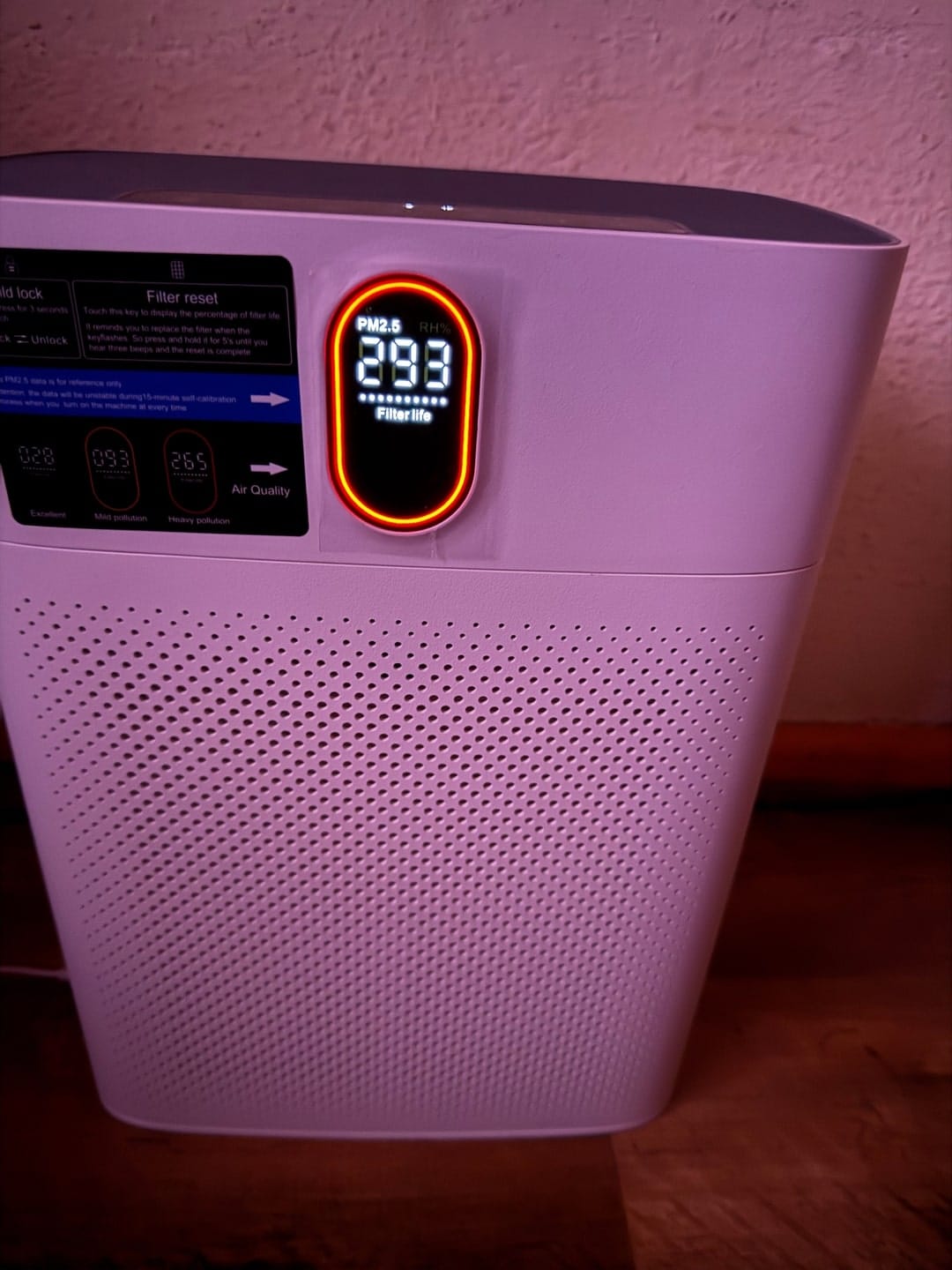 Customer photo review of Smart Air Purifier V1 Pro – Powerful HEPA Filtration with PM2.5 Sensor, App & Voice Control for Clean Indoor Air