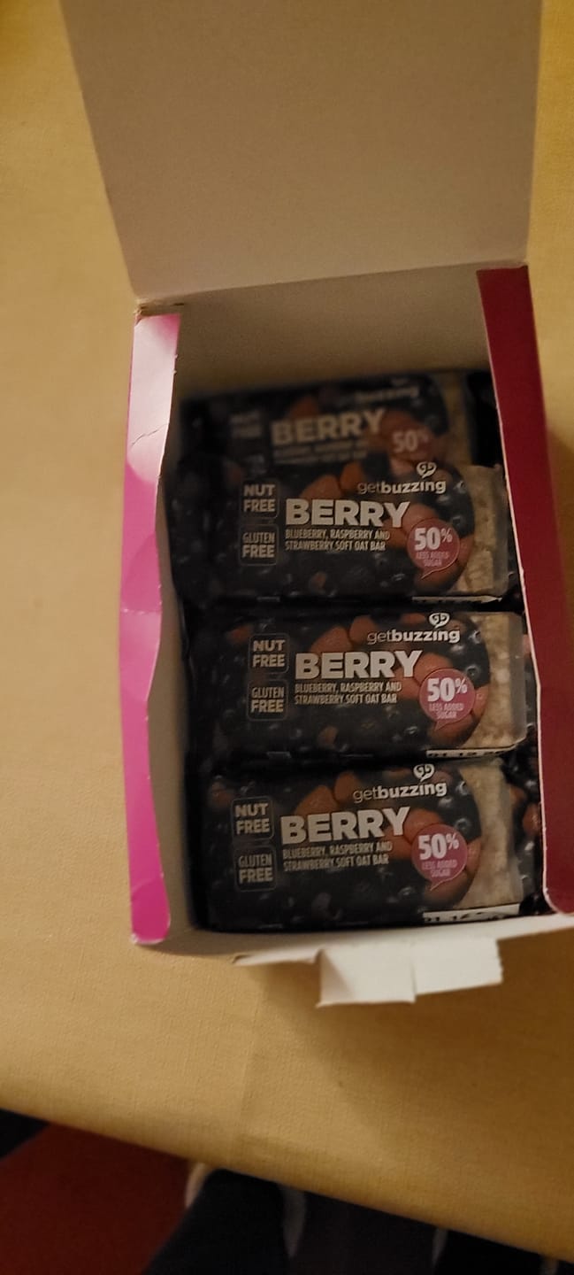 Customer photo review of Mixed Berries High Energy Bar (Nut and Gluten Free)- now 50% less added sugar!