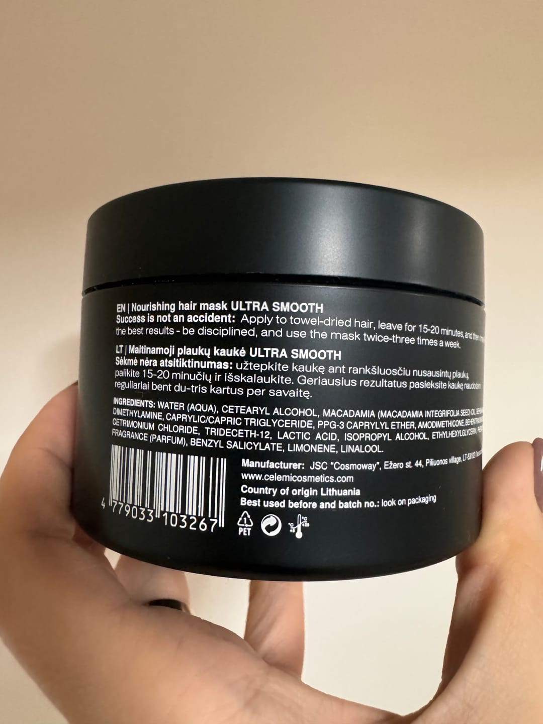Customer photo review of Drėkinantis ir žvilgesio suteikiantis plaukų aliejus 80ml