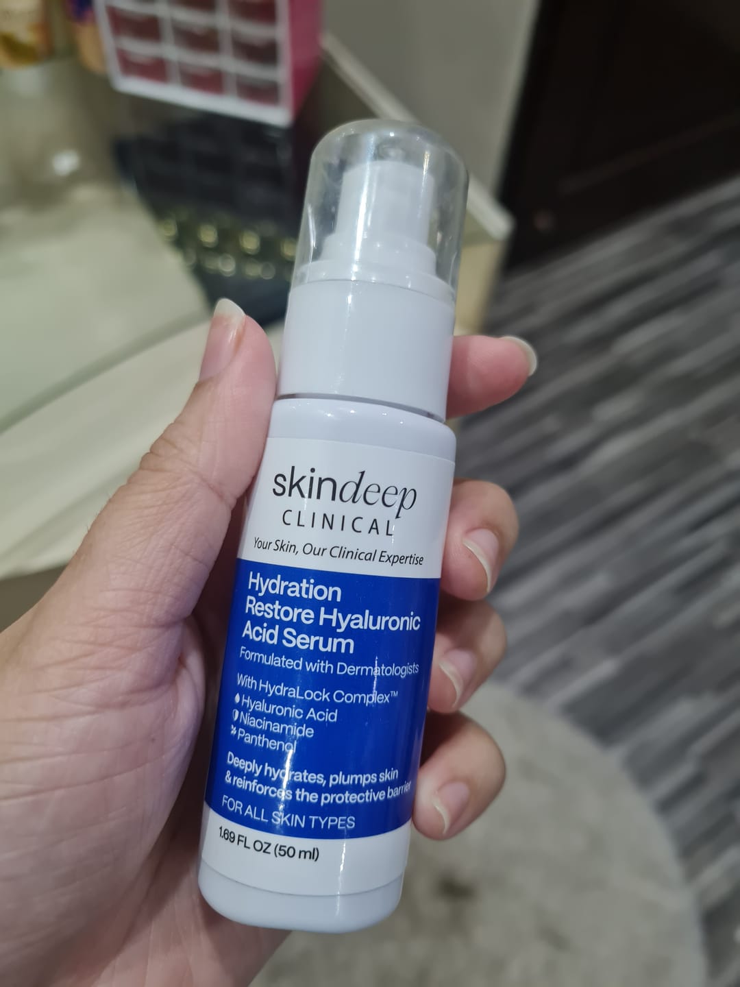 Customer photo review of Hydration Restore Hyaluronic Acid Serum