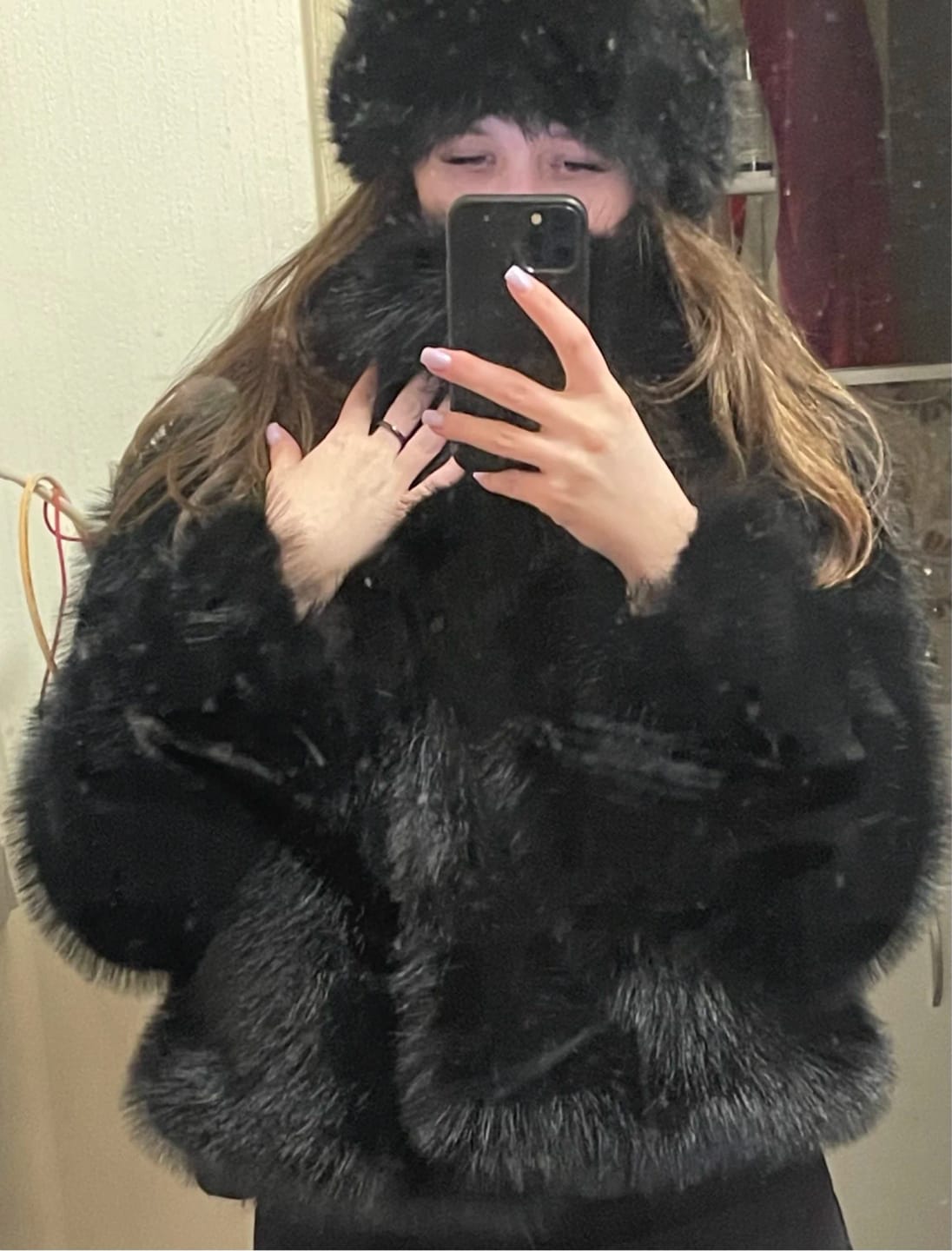 Customer photo review of Empress Cropped Faux Fur Coat