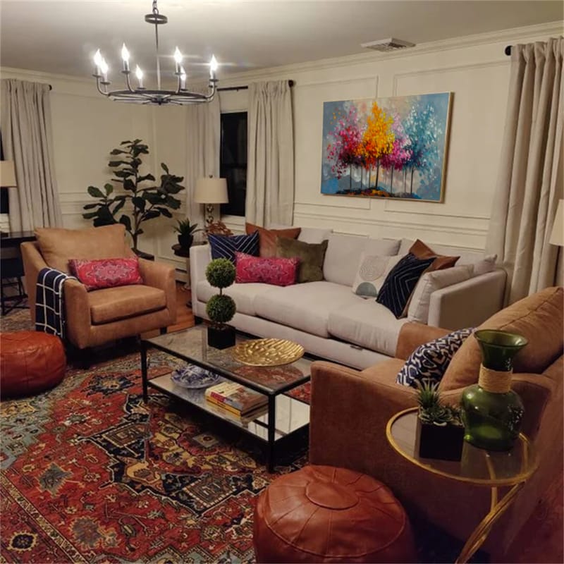Customer photo review of Colorful  Tree Textured Painting Canvas #TP010