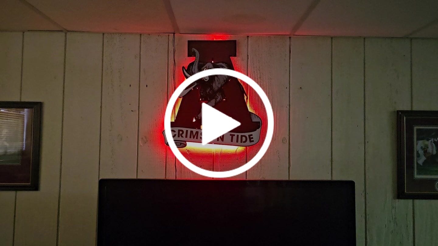 Customer video review of Alabama Crimson Tide VAULT "Elephant thru A" 3D Metal Wall Art