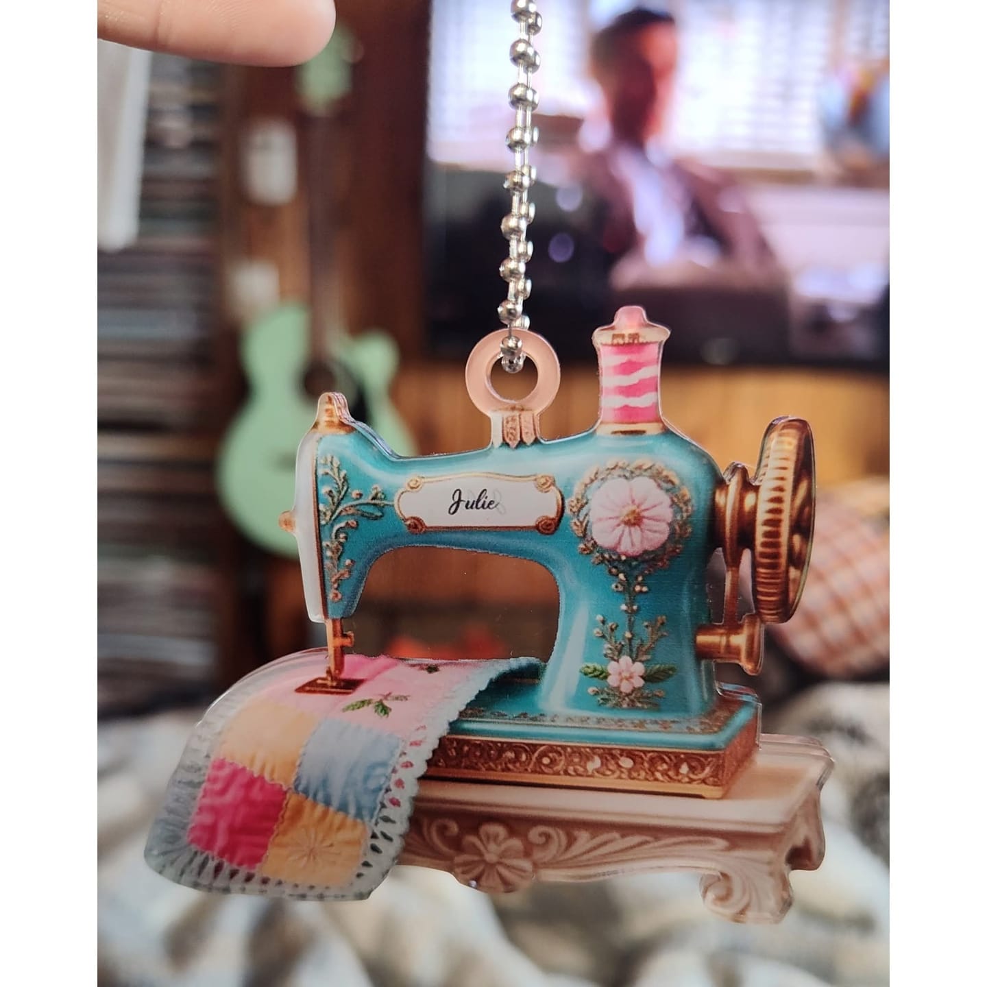 Customer photo review of Sewing Machine Quilter Personalized Christmas Acrylic Ornament - Seamstress Gift