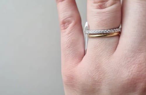 Customer photo review of 2mm Half Eternity Wedding Band