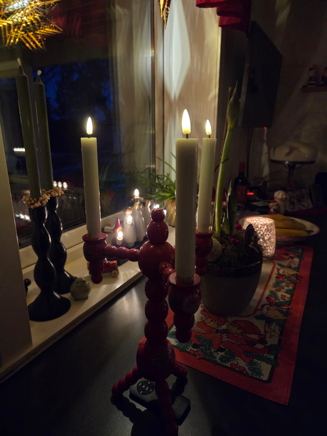 Customer photo review of LED Kronelys 2 stk, Ø 2 x 15 cm Hvid